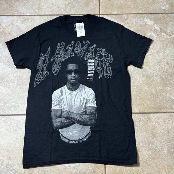 21 Savage Portrait Boyfriend Fit Juniors T-Shirt MEDIUM New - Picture 1 of 6